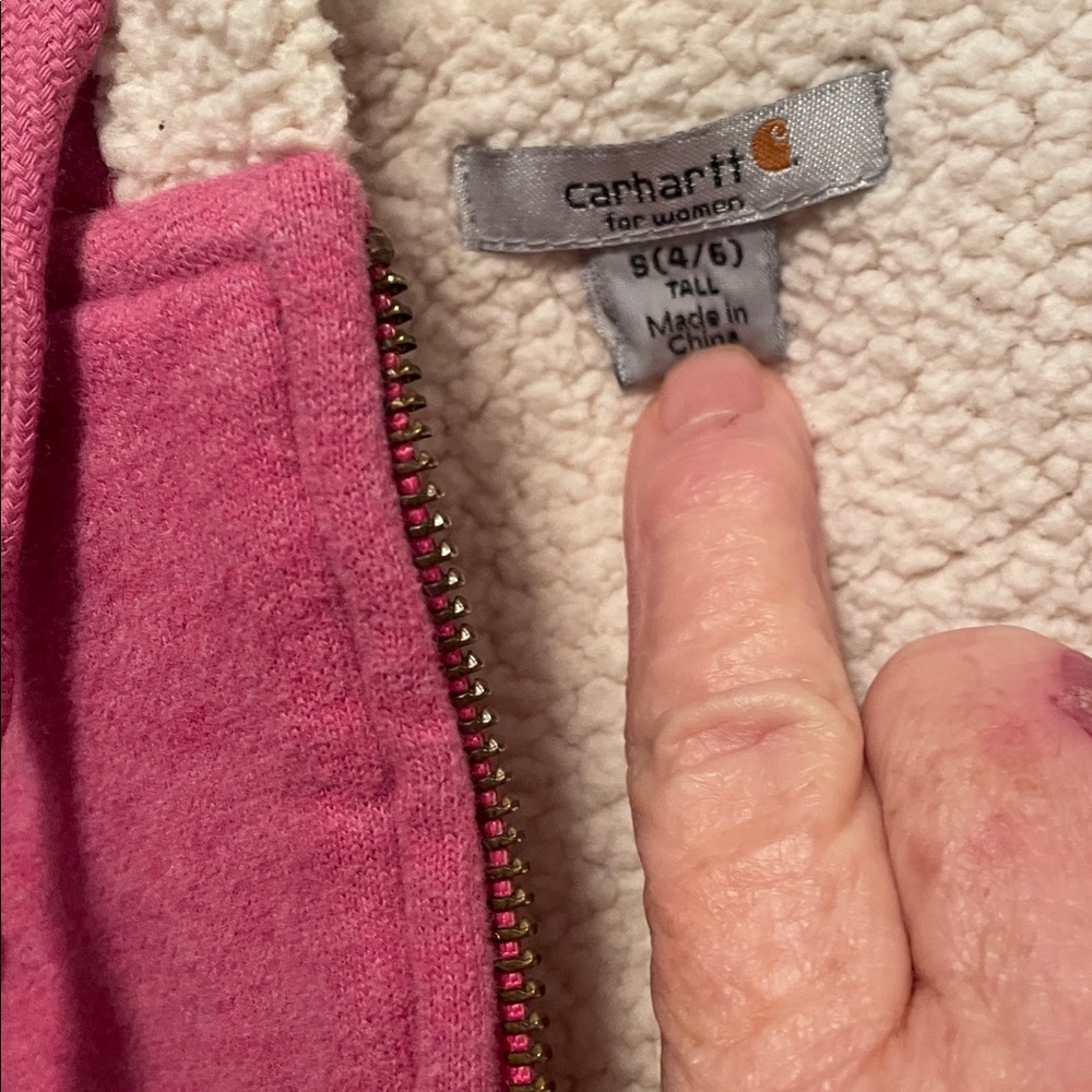Carhartt Pink Sherpa-Lined Vest. Size Small For Women Tall - Picture 2 of 7